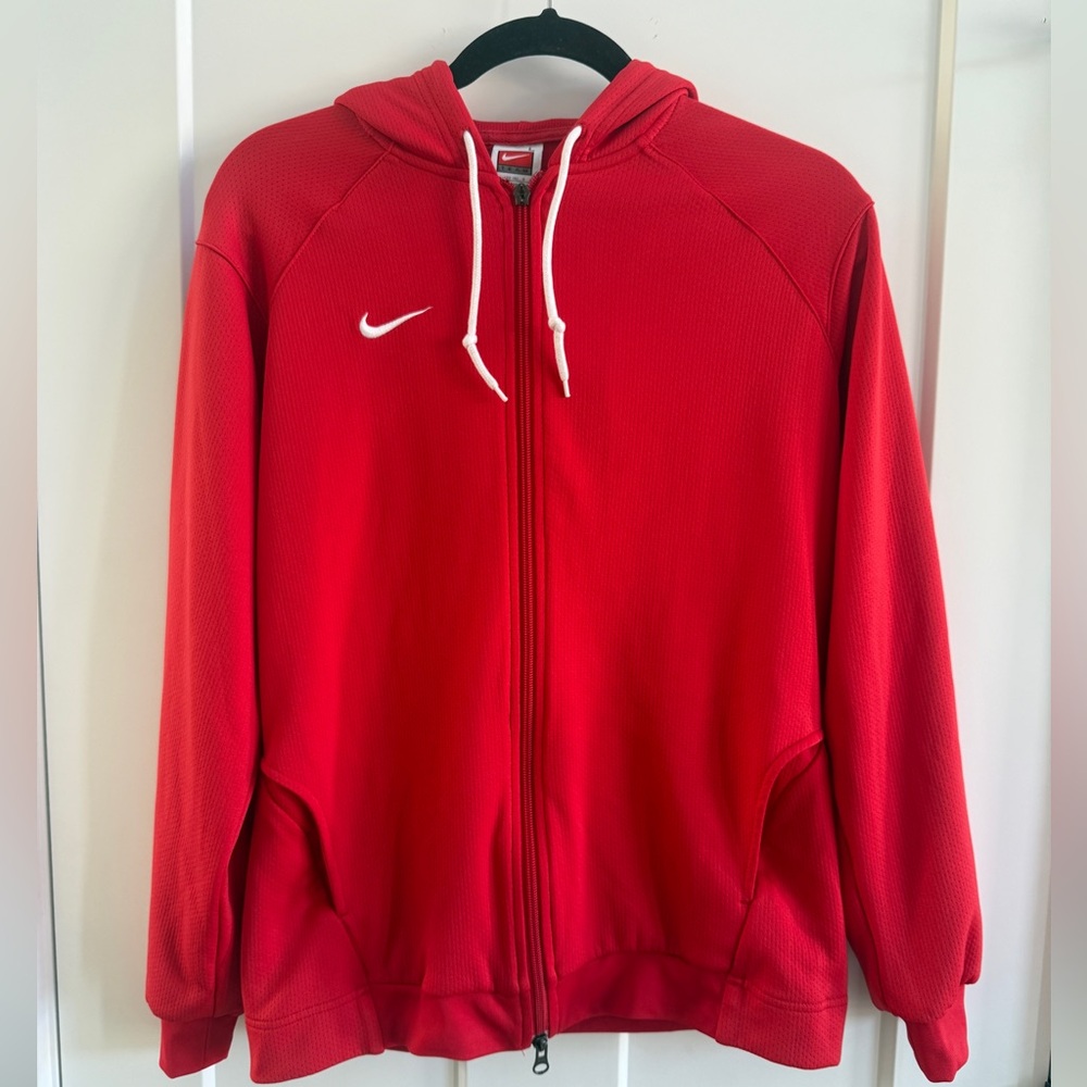 Nike Red Full Zip Hoodie with Pockets Size Boys Large 12/14 B8